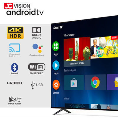 JCVISION 65 pouces Smart TV Affichage numérique intérieur avec OSD multilingue