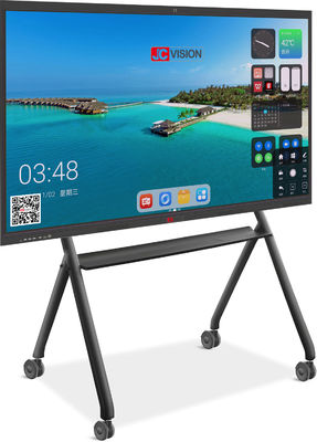 JCVISION 75 pouces Android 13.0 Interactif panneau plat 15W * 2 rétroéclairage LED stéréo