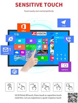 JCvision Affichage de signalisation numérique intérieure 8 Go / 16 Go Capacité du disque dur et prise en charge des commandes vocales