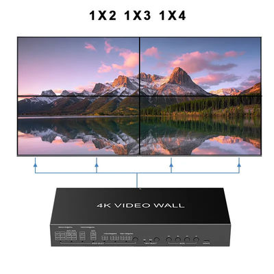 JCVISION vidéo 4K JCVISION paroi HDMI2.0 Matrice 2 en 4 sortie avec 2X2 sortie paroi vidéo sortie audio L/R auto-adaptative
