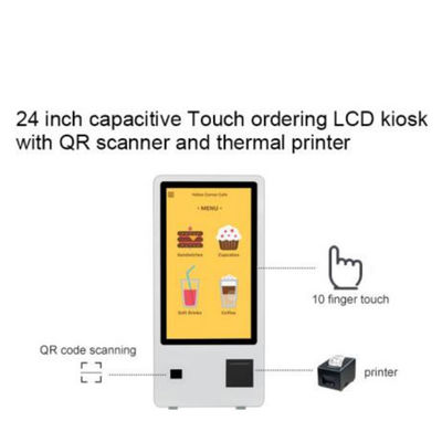 JCVISION Kiosques de commande en libre-service de 24 pouces avec coque métallique durable et consommation d'énergie maximale de 108 W