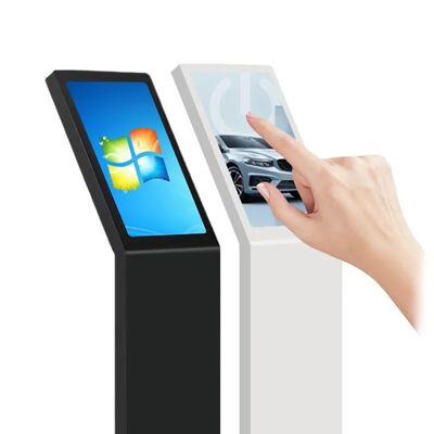 Borne interactive numérique d'information en libre-service de 18,5 et 21,5 pouces, écran vertical de type L, borne tactile, blanche