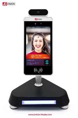 Scanner facial de reconnaissance et de température d'OS AI d'Android 8 pouces
