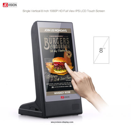 Écran tactile d'affichage à cristaux liquides de kiosque de HD, banque de puissance de Tableau de menu de restaurant de support d'Android 8 pouces
