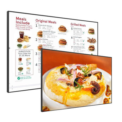 TFT Signage d'intérieur de Digital de 43 pouces montre le panneau de menu de restaurant