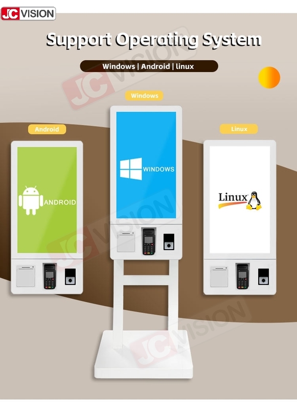 15.6 21.5 24 32 pouces Plancher intérieur Standing Self-service Kiosques de paiement Terminal Self-service Caisse Kiosque fournisseur de machines