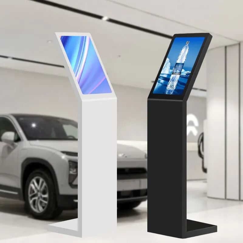 Borne interactive numérique d'information en libre-service de 18,5 et 21,5 pouces, écran vertical de type L, borne tactile, blanche